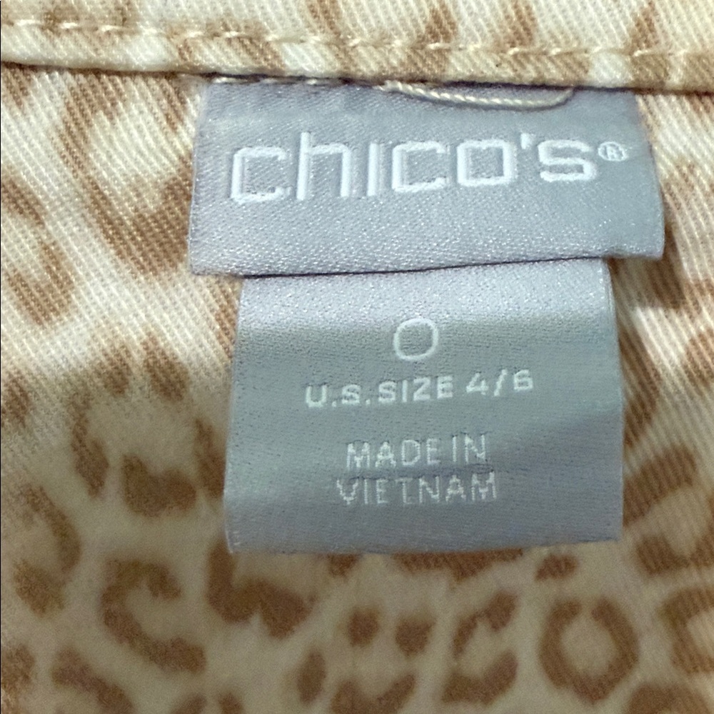 Chico's Cream Leopard Utility Jacket - image 2